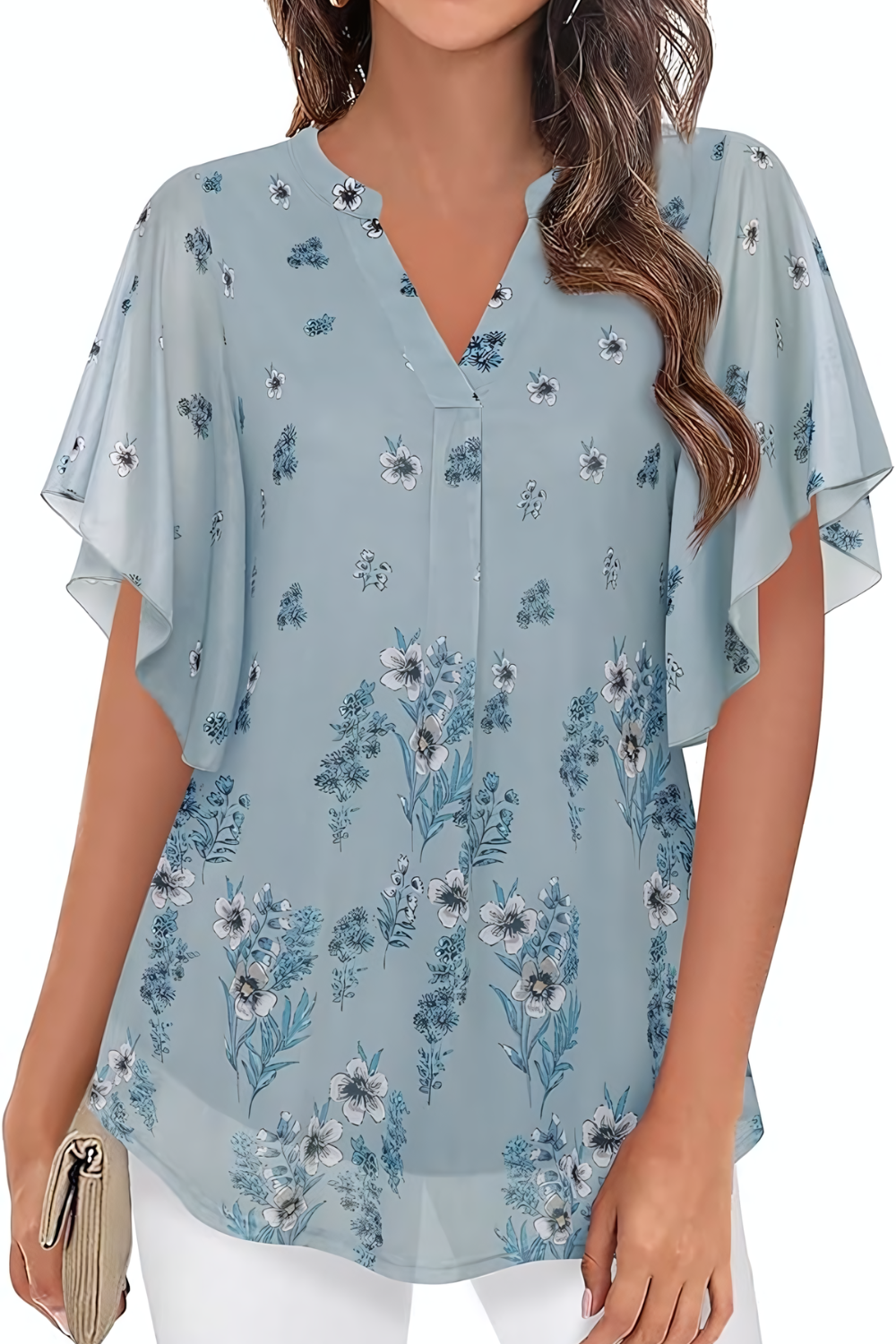 women's chiffon blouse with puff petal sleeves women's chiffon blouse with puff petal sleeves